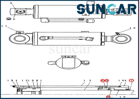 کیت تعمیر آب بندی سیلندر بولدوزر PX01V00043R300 متناسب با کیت آب بندی بیل مکانیکی CASE CX36B CX31B