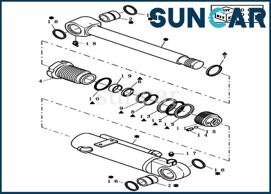 کیت تعمیر کیس CX31B 72280261 کیت آب بندی هیدرولیک بولدوزر برای آب بندی سیلندر بیل مکانیکی خزنده