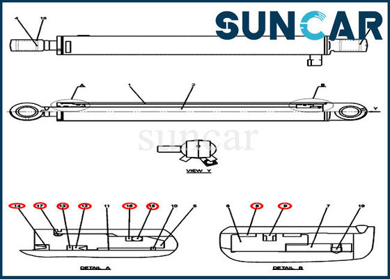 کیت تعمیر سطل PH01V00034R300 کیت آب بندی سیلندر مناسب بیل مکانیکی خزنده CX50B CASE مدل
