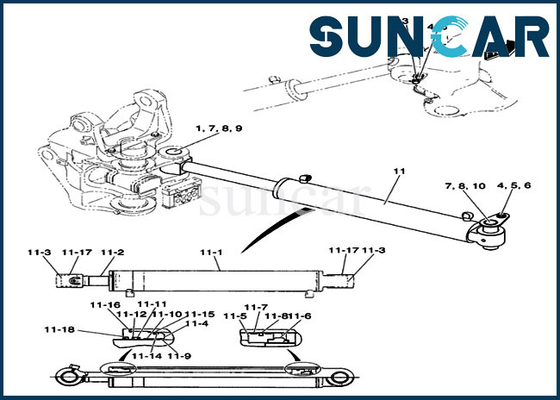کیت تعویض مهر و موم PH01V00031R400 کیت سیلندر چرخشی بیل مکانیکی خزنده کیس CX50B