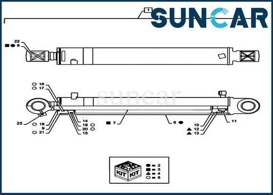 کیت آب بندی پیستون سیلندر چرخشی بیل مکانیکی CX55B CASE PS01V00004R300 کیت آب بندی تعمیرات هیدرولیک