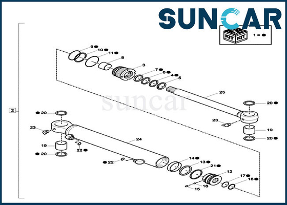 کیت آب بندی سیلندر هیدرولیک زیر بار XKCC-01540 XKCC01540 برای بیل مکانیکی خزنده کوچک CX17C
