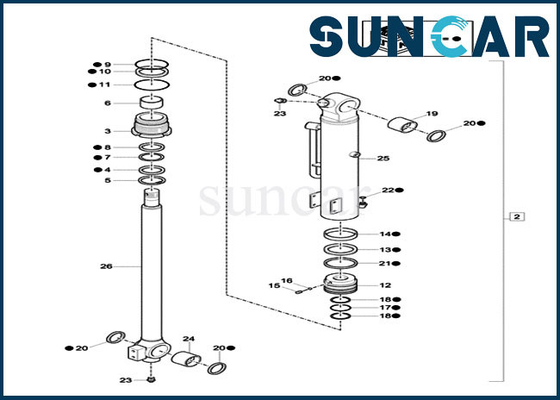 کیت مهر و موم روغن سطل XKCC-00436 کیت های سرویس تعویض سیلندر XKCC00436 متناسب با CX18C CASE