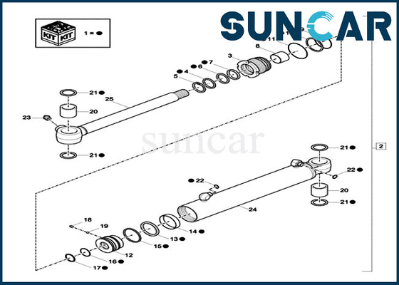 XKCC-00529 XKCC00529 کیت مهر و موم تعمیر سیلندر چرخشی بوم کیت آب بندی کیس CX18C