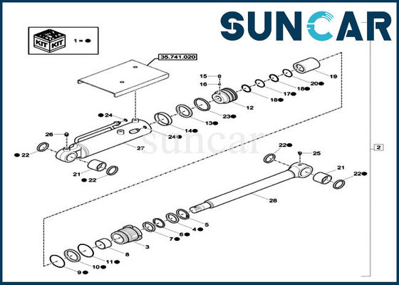 کیت کیت سیلندر هیدرولیک کیت XKCC-00458 OEM Dozer Blade Seal Kit XKCC00458 برای بیل مکانیکی CX18C