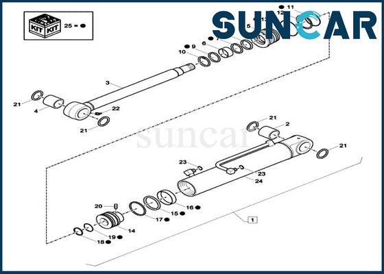 XKCD-01397 کیت آب بندی هیدرولیک CASE قسمت CX26C XKCD01397 کیت مهر و موم سیلندر چرخشی بوم