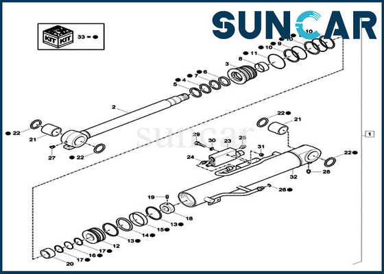 کیت آب بندی هیدرولیک ISO9001 XKCC-01375 XKCC01375 کیت آب بندی سیلندر بوم برای کیس مدل CX37C