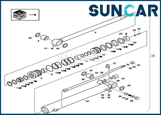 کیت مهر و موم تعمیر سیلندر Dipper XKCD-03072 XKCD03072 برای کیت مهر و موم روغن هیدرولیک کیس CX57C