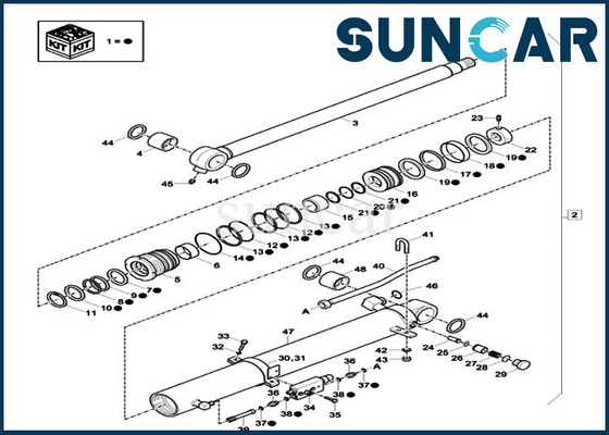 کیت بیل مکانیکی تعمیر کیت آب بند XKCD-03438 XKCD03438 کیت تعویض سیلندر CX60C CX57C