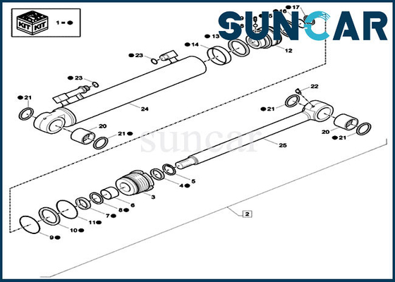 XKCC-00339 XKCC00339 کیت آب بندی سیلندر چرخشی بوم متناسب با کیس بیل مکانیکی خزنده مینی مدل CX57C