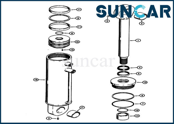 کیت تعویض کیت مهر و موم تعمیر سیلندر کمکی لودر 821B 821 Case Parts S301013