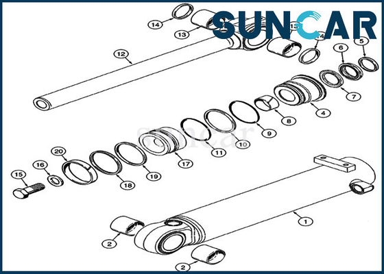 کیت تعمیر سیل لودر 360982A1 کیت تعویض سیلندر سطلی For 521D 621D 621F CASE
