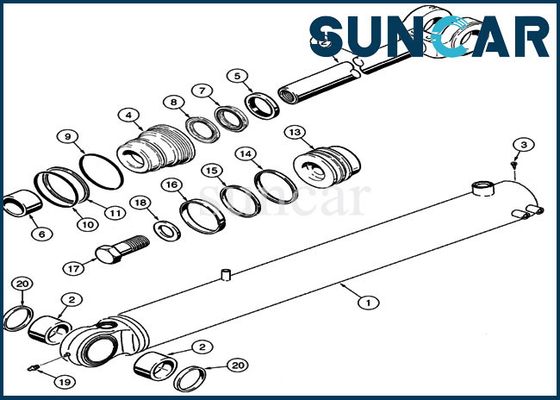کیت 521D Case 1542877C1 Oil Seal Kit 57.2mm Rod Seals Loader سطل سیلندر کیت تعمیر مهر و موم