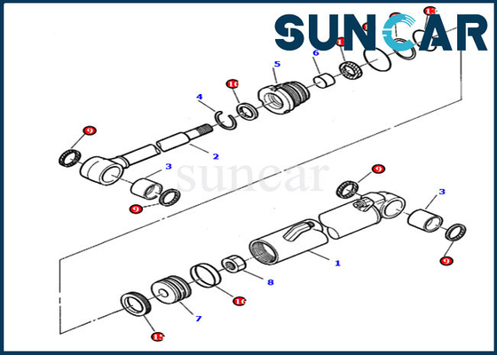 878000381 کیت واشر تعمیر داخلی بیل مکانیکی PC05-7 PC07-2 کیت آب بندی کوماتسو بوم تاب
