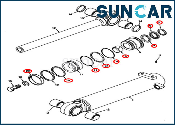 کیت مهر و موم تعمیر سطل شیب 87495411 برای کیت تعویض سیلندر کیس سرویس لودر 721E 721F 721F