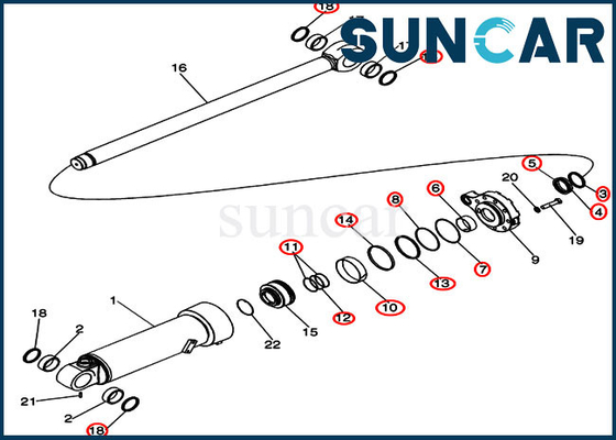 کیت تعمیر هیدرولیک Tilt 87529743 کیت مهر و موم روغن سیلندر سطلی متناسب با جعبه لودر چرخ 921F 821E