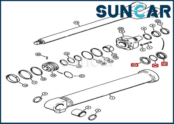 کیت 1542883C1 تعمیر کیس روغن هیدرولیک هیدرولیک 921 921C 921E کیت خدمات سیلندر بالابر لودر