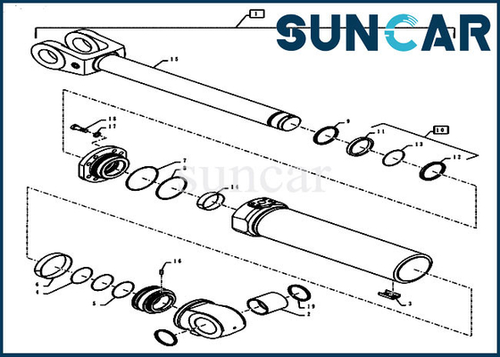 کیت تعمیر آب بند لودر 84281863 مناسب سیلندر هیدرولیک بالابر 1021G 1021F
