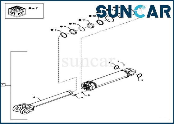کیت تعویض مهر و موم CASE 84281864 برای قطعات تعمیر سیلندر بالابر دو اثره لودر 1021G 1021F