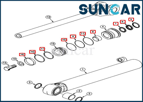 کیت آب بندی سیلندر بالابر 360979A1 تجهیزات سنگین 521D 521F 521E کیت تعمیر هیدرولیک لودر