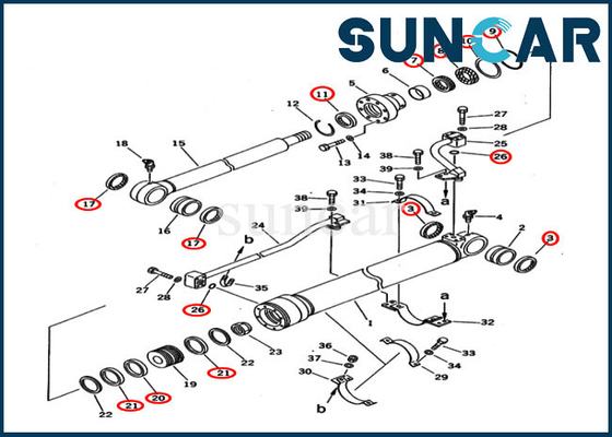 کیت مهر و موم سیلندر سطل 707-98-36210 PC120-5C PC200-5C کیت خدمات سفارشی کوماتسو
