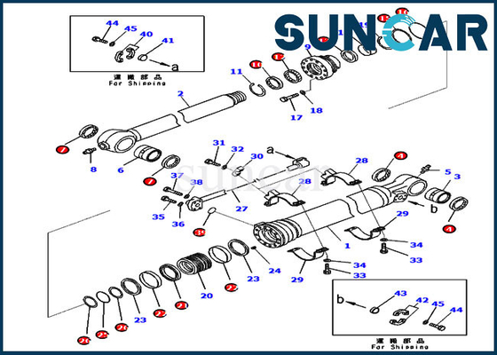سیلندر سطل کیت مهر و موم 721-98-00710 برای قطعات سرویس هیدرولیک KOMATSU PC210-11 PC228USLC-11