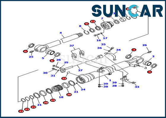 کیت آب بندی بیل مکانیکی PC200LC-8 PC220-8 7079947130 707-99-47130 کیت تعمیر سیل سیلندر سطل کوماتسو