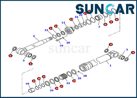 707-99-47050 7079947050 کیت بوم سیل کیت تعمیر سیلندر هیدرولیک برای PC210-10 PC210LC-11 Komatsu