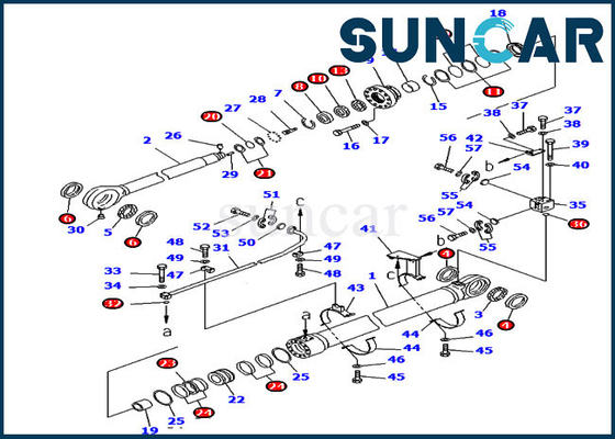کیت آب بندی هیدرولیک 707-99-76260 PC2000-8 کیت تعویض سیلندر سطل کوماتسو 7079976260