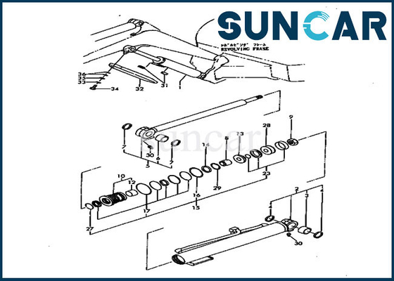 کیت سرویس بوم بیل مکانیکی YM172173-72870 PC20FR-2 کیت تعویض سیلندر کوماتسو
