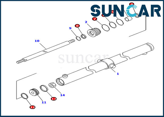 707-98-12590 7079812590 کیت مهر و موم سیلندر کابین اسلاید برای کوماتسو PC120SC-6 PC200SC-7-M1