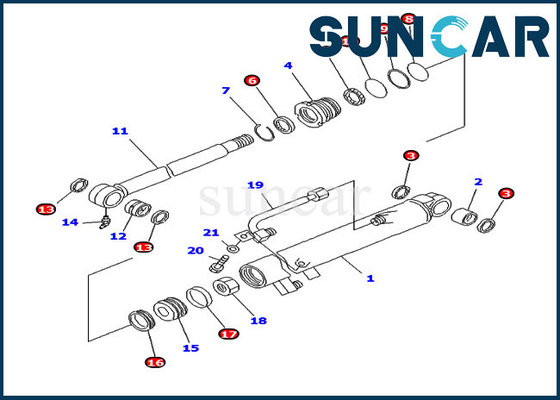 707-98-12280 7079812280 کیت تعمیر مهر و موم سیلندر سطلی برای قطعات داخلی PC20MR-1 PC20R-8 Komatsu