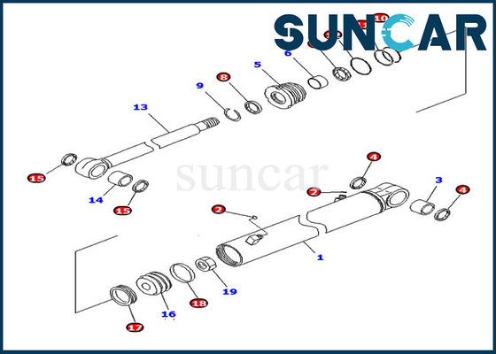 کیت مهر و موم سیلندر چرخشی بوم 707-98-14790 برای کیت های تعویض PC26MR-3 Komatsu PC20MR-2
