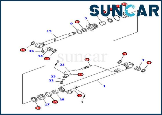 کیت تعمیر سیل سیلندر 707-98-04670 7079804670 Komatsu PC20MR-2 PC20MR-2-A کیت آب بندی