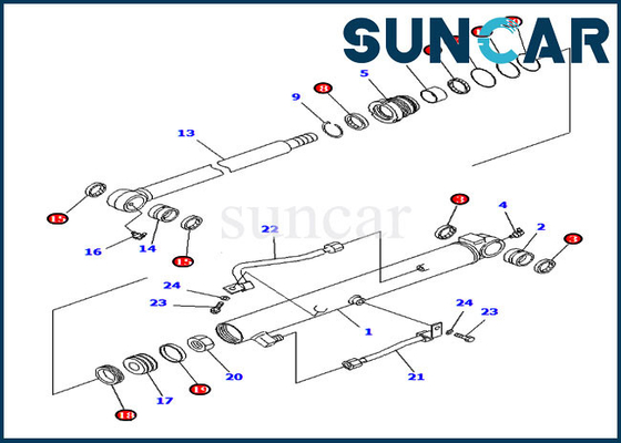 707-98-14830 7079814830 کیت مهر و موم سیلندر سطلی برای قطعات داخلی کوماتسو PC20R-8 PC38UU-3