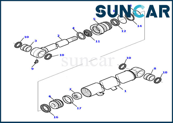 کیت آب بندی سیلندر سطل 878000518 PC20R-8 مقاوم در برابر سایش کیت های آب بندی جایگزین کوماتسو