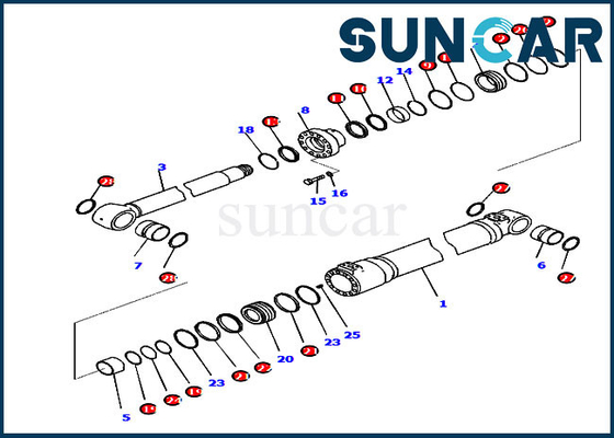 سیلندر هیدرولیک کیت مهر و موم 721-98-00850 برای دستگاه استاندارد اتحادیه اروپا PC210LCI-10 PC210LCI-10 PC230NHD-11