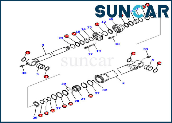 کیت آب بندی کوماتسو 721-98-00180 کیت آب بندی سیلندر سطلی مناسب بیل مکانیکی PC210LCI-10 PC210LCI-11