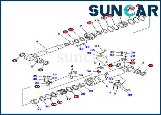 کیت مهر و موم بوم سیلندر هیدرولیک 707-99-58260 متناسب با تجهیزات سنگین کوماتسو PC220-6 PC250LC-6L