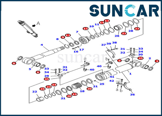 کیت تعمیرات مهر و موم روغن سیلندر بوم هیدرولیک 707-98-47730 PC220-8 PC220LC-8 Komatsu Service Kit
