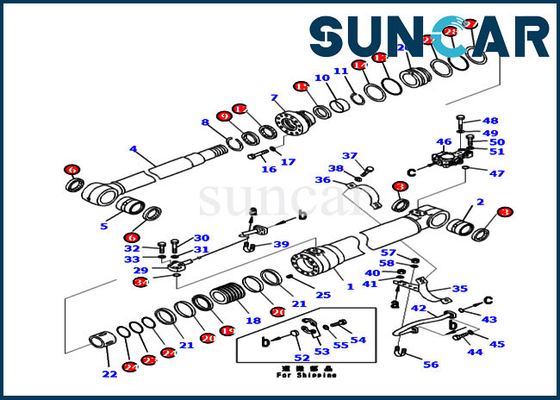 کیت مهر و موم بوم 707-99-50680 7079950680 برای کیت های تعمیر سیلندر کوماتسو استاندارد PC240-8K
