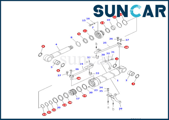 کیت تعویض هیدرولیک کیت آب بندی سیلندر بوم PC228USLC-3S PC228US-3-AA Komatsu 707-99-47780