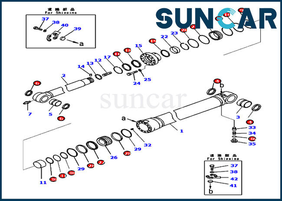 721-98-00420 کیت سرویس بازو کیت مهر و موم سیلندر برای قطعات داخلی PC290LC-11 PC290LC-8 Komatsu