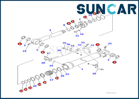707-99-47580 کیت مهر و موم سیلندر سطلی برای تجهیزات سنگین کوماتسو 7079947580 PC228US-3 PC400-7