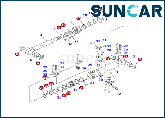 707-98-46300 کیت آب بندی سیلندر بوم کیت آب بندی مقاوم در برابر سایش مناسب PC228USLC-3E0 PC228US-3E0 Komatsu