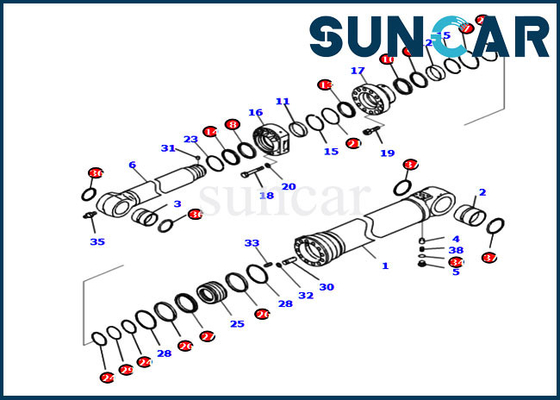 721-98-04340 کیت تعمیر مهر و موم بازو برای کیت های تعویض سیلندر بیل مکانیکی کوماتسو PC290LCI-11