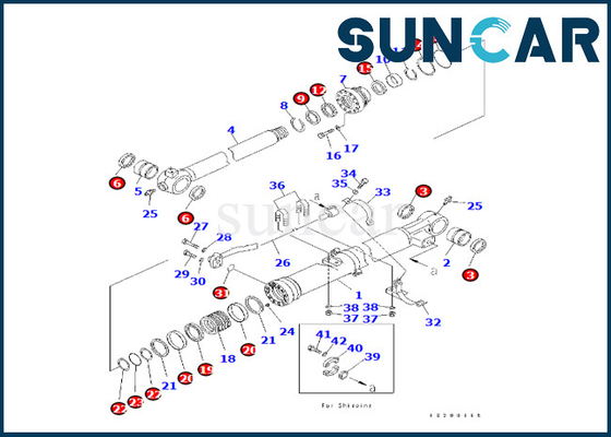 کیت تعمیر سطل سیلندر Komatsu Fits 707-99-47890 707-99-47890 For PC240LC-8K PC240NLC-8K