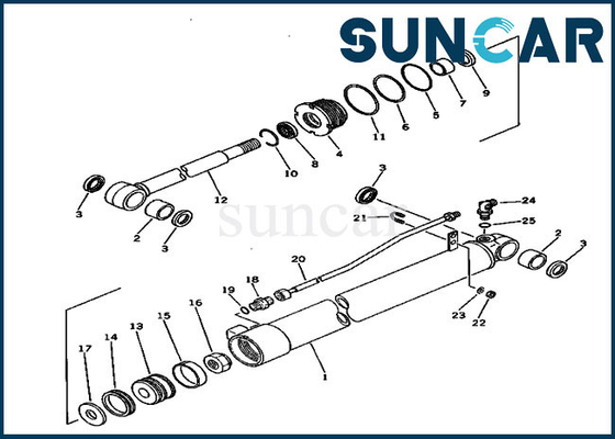PC30-1 PC30-3 کیت مهر و موم بازویی برای 20S-63-66101 سیلندر هیدرولیک کیت تعمیر بیل مکانیکی کوماتسو