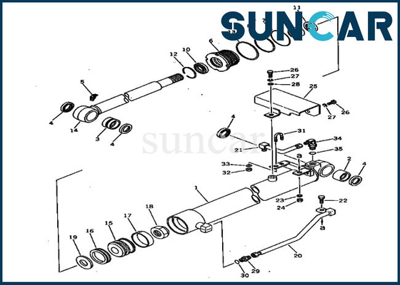 کیت مهر و موم سطلی برای 20S-63-76101 آب بندی سیلندر هیدرولیک مدل های PC30-1 PC30-3 کوماتسو بیل مکانیکی
