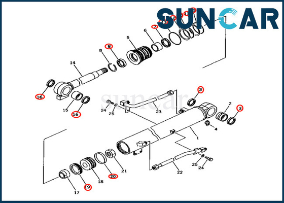 PC25R-1 PC28UD-2 PC28UG-2 7079924201 707-99-24201 کیت تعویض سیلندر بوم با کیفیت بالا کوماتسو